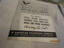 Vintage American Pulverizer St Louis Rolling Ring Crushers Hammer Mills Brochure