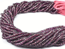AAA Natural Rhodolite Garnet Beads 4mm Faceted Rondelle 13" Strand Gift