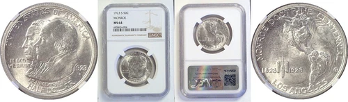 1923-S 50C Monroe Commemorative Half Dollar - NGC MS-64