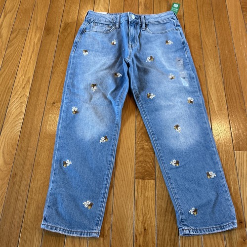 New NWT Epic Threads Gap Kids Embroidered Denim Blue Jeans Size 12 Star Flowers - Picture 2 of 11