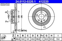 2Er Set Bremsscheiben ATE 24.0112-0220.1 Volvo 31423721