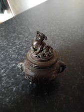 Vintage Bronze Censor, Incense Burner With Foo Dog. Very Good Condition.