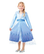 Girl's Disney Frozen II ELSA Ice Queen Deluxe Beaded Costume Sz 7/8 BLUE