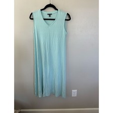 NWOT Eileen Fisher V-Neck Midi Dress in Aqua SZ XXS