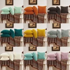 Set of 4 Throw Pillow Covers 20x20 Sherpa Sandstone Decorative Cushion Cases