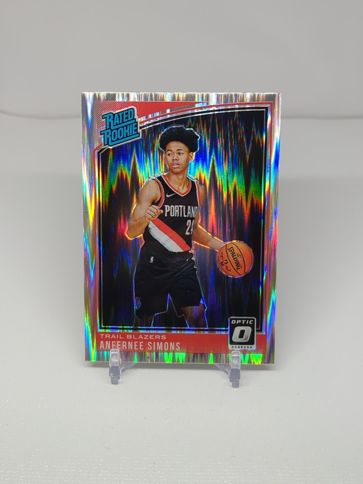 2018-19 Donruss Optic ANFERNEE SIMONS Shock Prizm #186 Rated Rookie SP