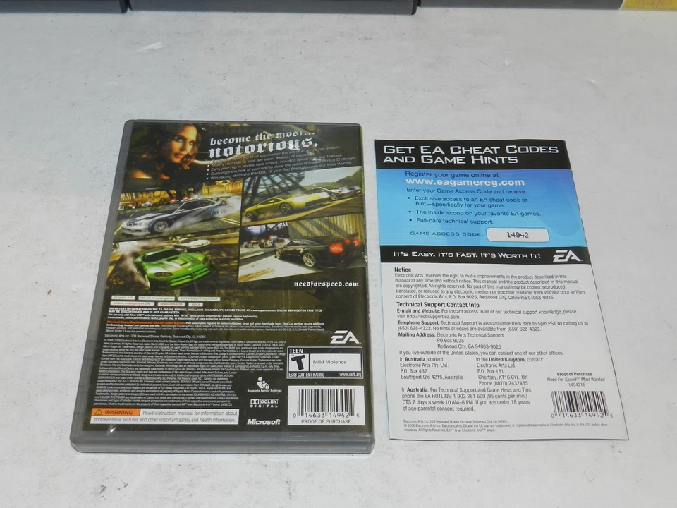 Funda Need for Speed: Most Wanted Xbox 360, manual e ilustraciones solo sin juego Foto 2 de 2