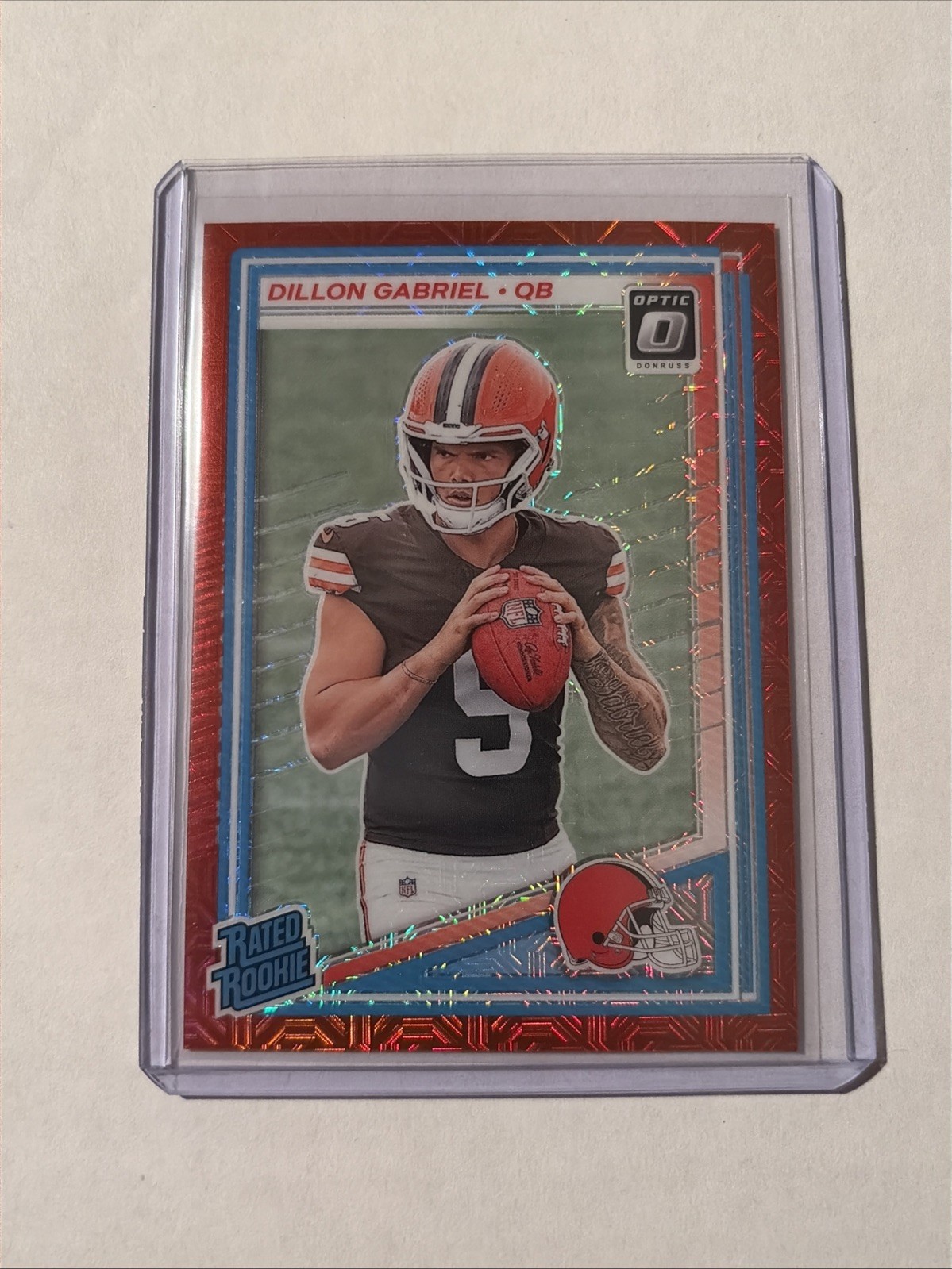 2025 Donruss Optic H2 Dillon Gabriel #263 Rated Rookie Red Mojo Prizm (RC) SP