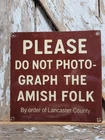 VINTAGE AMISH PORCELAIN SIGN OLD DONT PHOTOGRAPH AMISH FOLK LANCASTER COUNTY PA