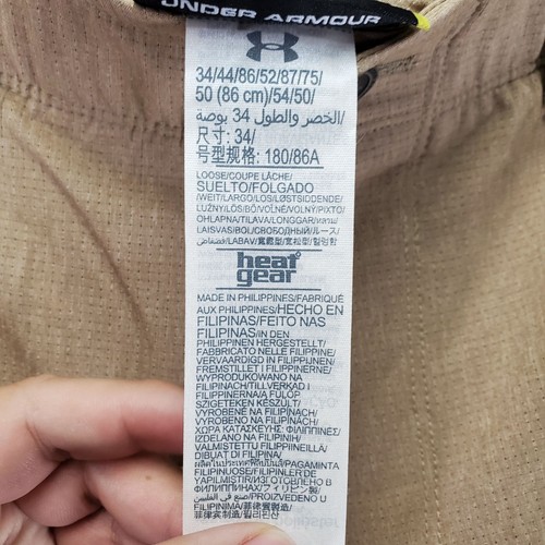 Under Armour Shorts Mens Size 34 Khaki Loose Fit HeatGear Lightweight *NWT* - Picture 4 of 14