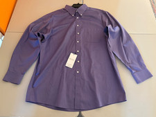 NWT's Roundtree Yorke Gold Label Fitted Twill Purple 17 35 Dress Shirt