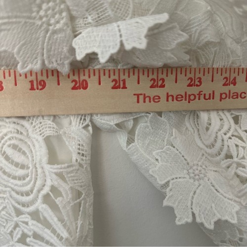 Biesen weiß Guipure Spitze Faye Bluse Rüschen Fliege Large Neu mit Etikett ($ 248) - Bild 11 von 13