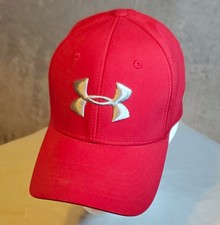 Under Armour Men's Red Solid Baseball Cap Hat, Size S/M