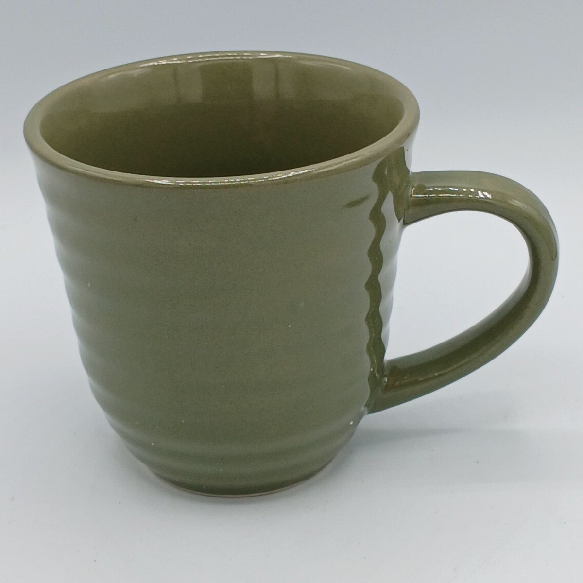 Mainstays Classic Green Ribbed Coffee Mug 12 oz Stoneware Embossed Cup |  eBay