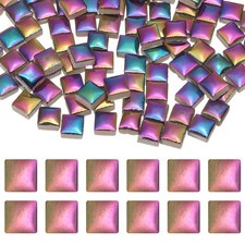 10mm Square Mosaic Tile, 300g Ceramic Mosaic Tile Bulk, Multicolor