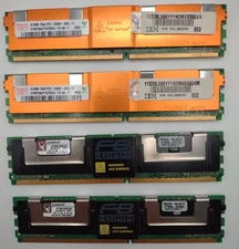 Lot of 4 FB-DIMM PC2-5300F RAM: Hynix 512MB + Kingston 2GB