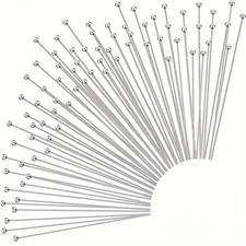 100Pcs Gold Silver 20-75Mm Head Ball Shaped Pin Eye Pin Used for Making Earrings
