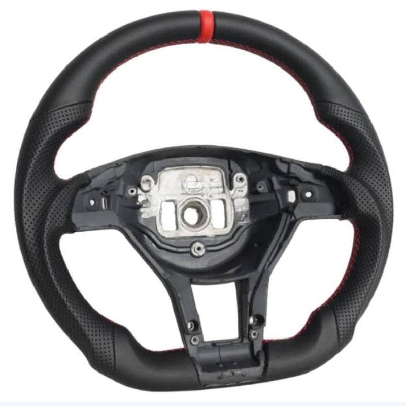 Fit Mercedes Benz W176 W204 W212 CLA AMG 2012+ Full Leather Steering Wheel Foto 4 de 4