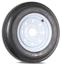 eCustomrim Trailer Tire and Rim 530-12 5.30-12 530X12 LRB 5 Lug White Modular