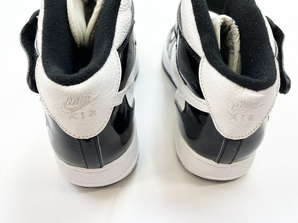 1995 Nike Air Force 1 Mid SC White Black Patent Leather Sz 15 Men