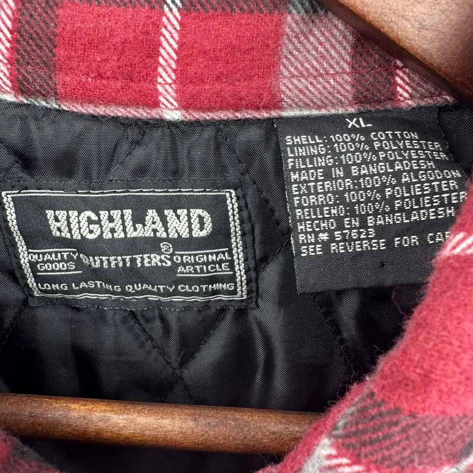 Camisa Chaqueta de Franela Highland De Colección Edredón Forrada con Botones a Cuadros XL Grunge Suelta Foto 4 de 4