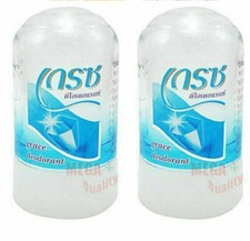2 x Grace Crystal Alum Rock Deo Natural Deodorant Roll On Antiperspirant 70g.