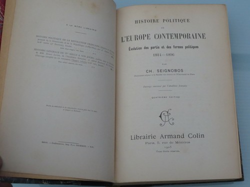 Histoire Politique de l'Europe Contemporaine 1814-1896 par CH.Seignobos 1905 - Picture 5 of 6