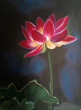 Lily flower floral 30 by 40 cm realism oil handmade original painting on canvas