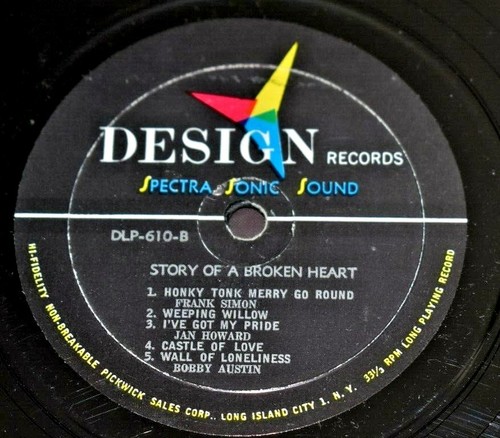 Johnny Cash - Story of a Broken Heart (1962) Vinyl LP Design Label - Picture 5 of 5