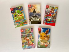 NINTENDO Switch Empty Case Lot 5 CASES ONLY No Games Cases cover Art Mario Zelda