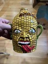 Stacy Lambert face pottery jug NC Potter / Larger More Standard Size.    Perfect