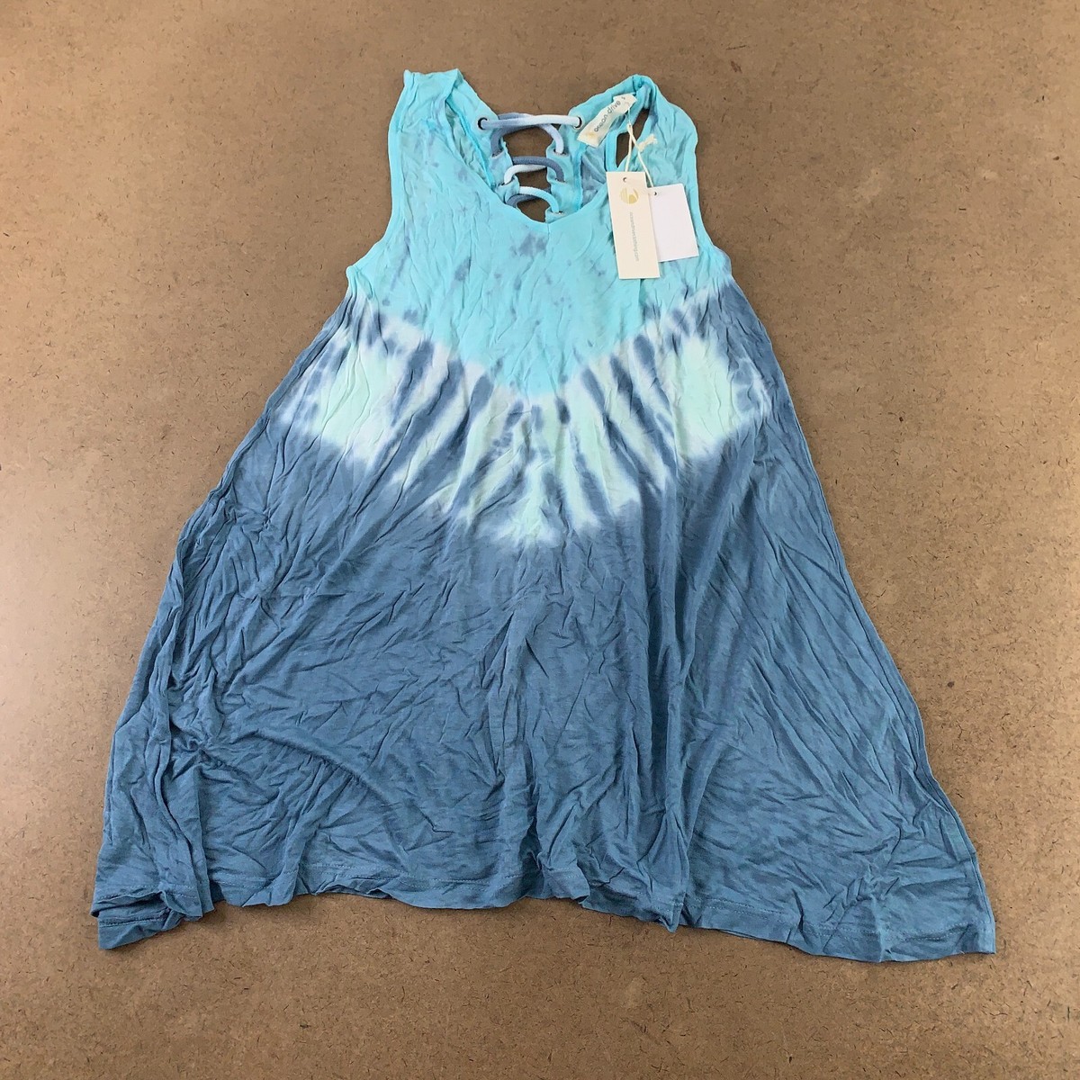Ocean Drive Women's Size Small Blue Tie Dye Lace Up Back Swing Dress NWT |  eBay