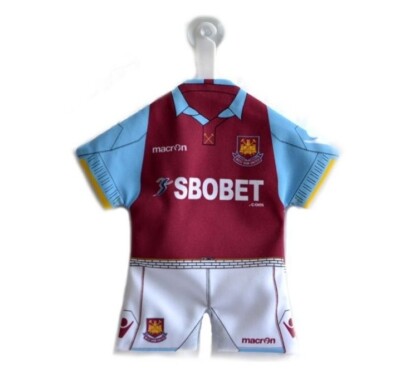 Original FC West Ham United Minikit fürs Auto-Fenster Trikot+Shorts NEU WHUFC