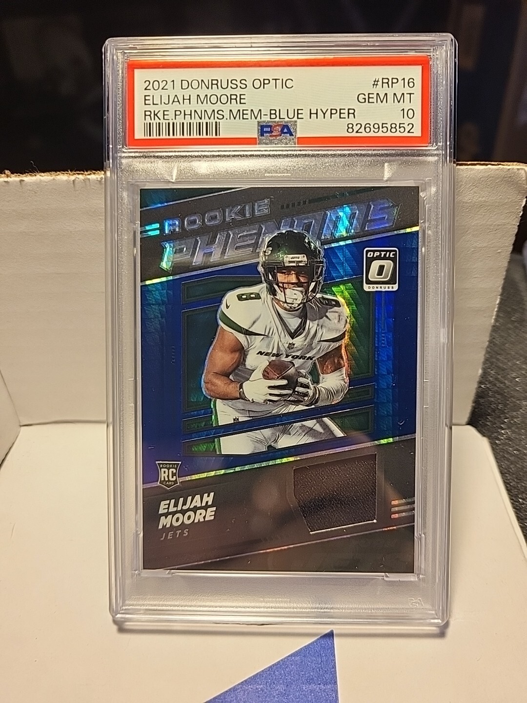 Elijah Moore Panini Donruss Optic Rookie Phenoms Memorabilia #RP16 Blue Hyper