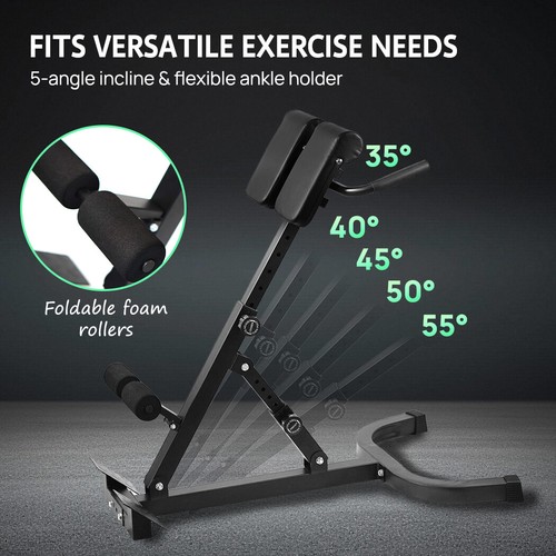 PORIYA Roman Chair Back Extension Hyperextension Bench Multi-Function Adjustable - Picture 11 of 22