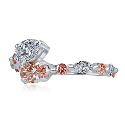 Bague de fiançailles diamant cultivé 1,64 ct bypass or blanc 14 carats - Photo 15 sur 15