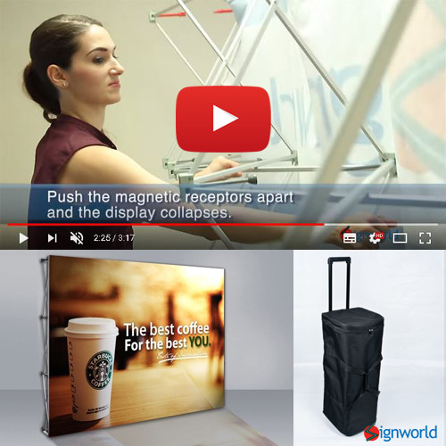 10' Pop-Up Tension Fabric Trade Show Display Booth Frame Stand Pop up Free Case
