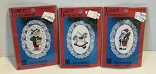 mixed lot 3 NOS Christmas lace ornament cross stitch kits Designs for the Needle
