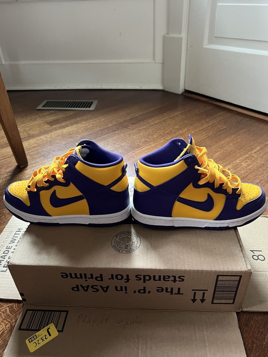 Size Nike Dunk High Lakers