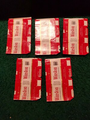 1970's Vintage Cigarette Pack Wrapper Lot 5 pc Winston craft paper  scrapbook