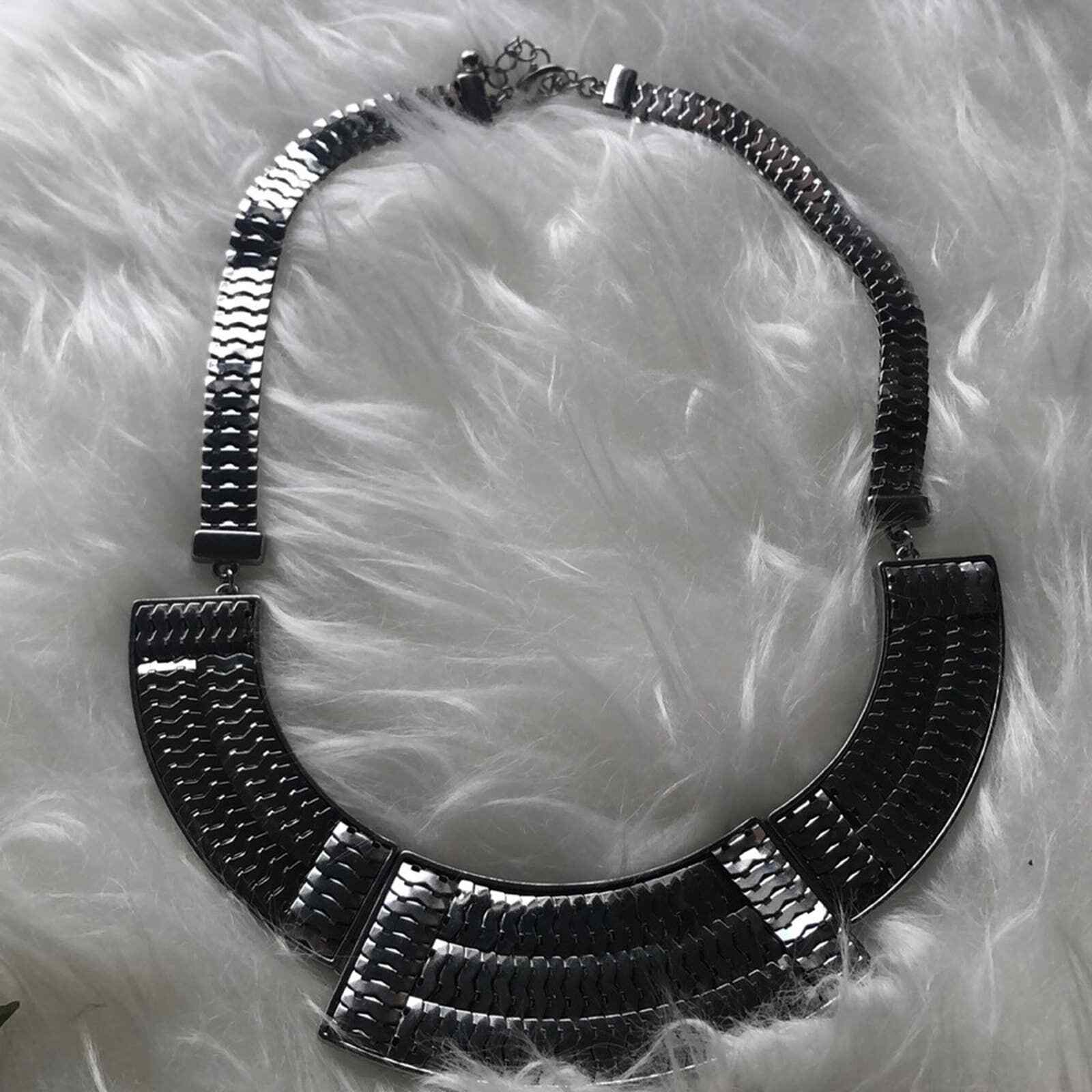 Silver statement piece Aztec necklace - image 1