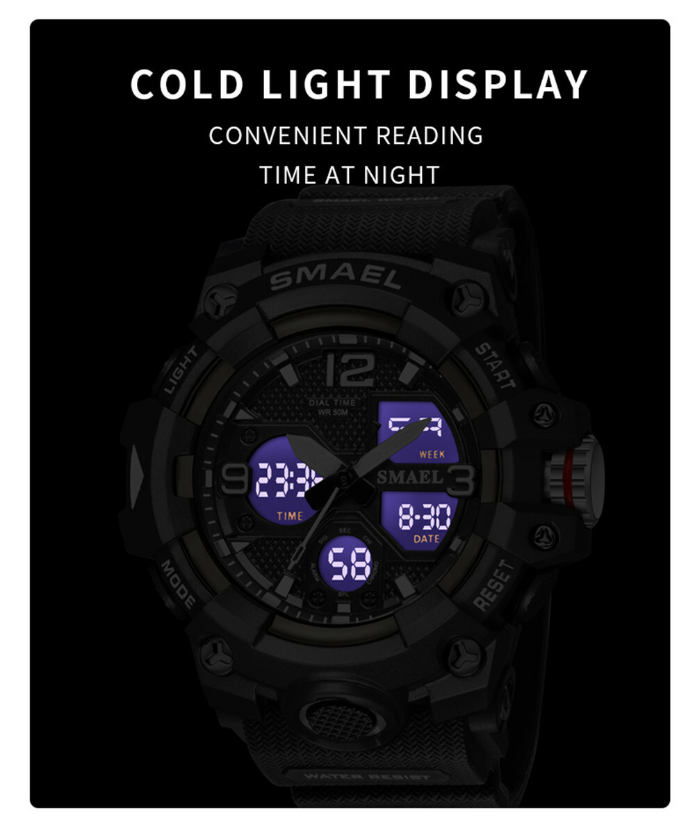 SMAEL Men Watches Military Digital Sports Wristwatch Student Gifts