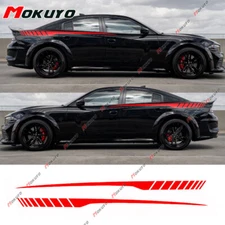 Glossy Red Car Rear Trunk Side Stripe Decal for Dodge Charger 2011-2024