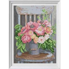 Bead Embroidery Garden bouquet Kit DIY Beaded Stitching Needlepoint nik-1426