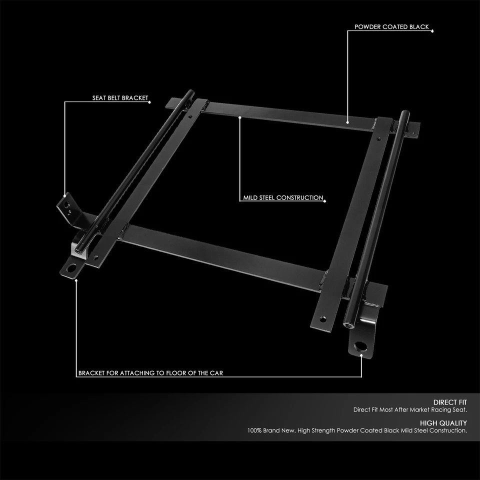 For 92-01 Civic Eg/Eh/Ej /Db Dc X2 Tensile Racing Seats Mounting Brackets Rail - Image 2 of 4