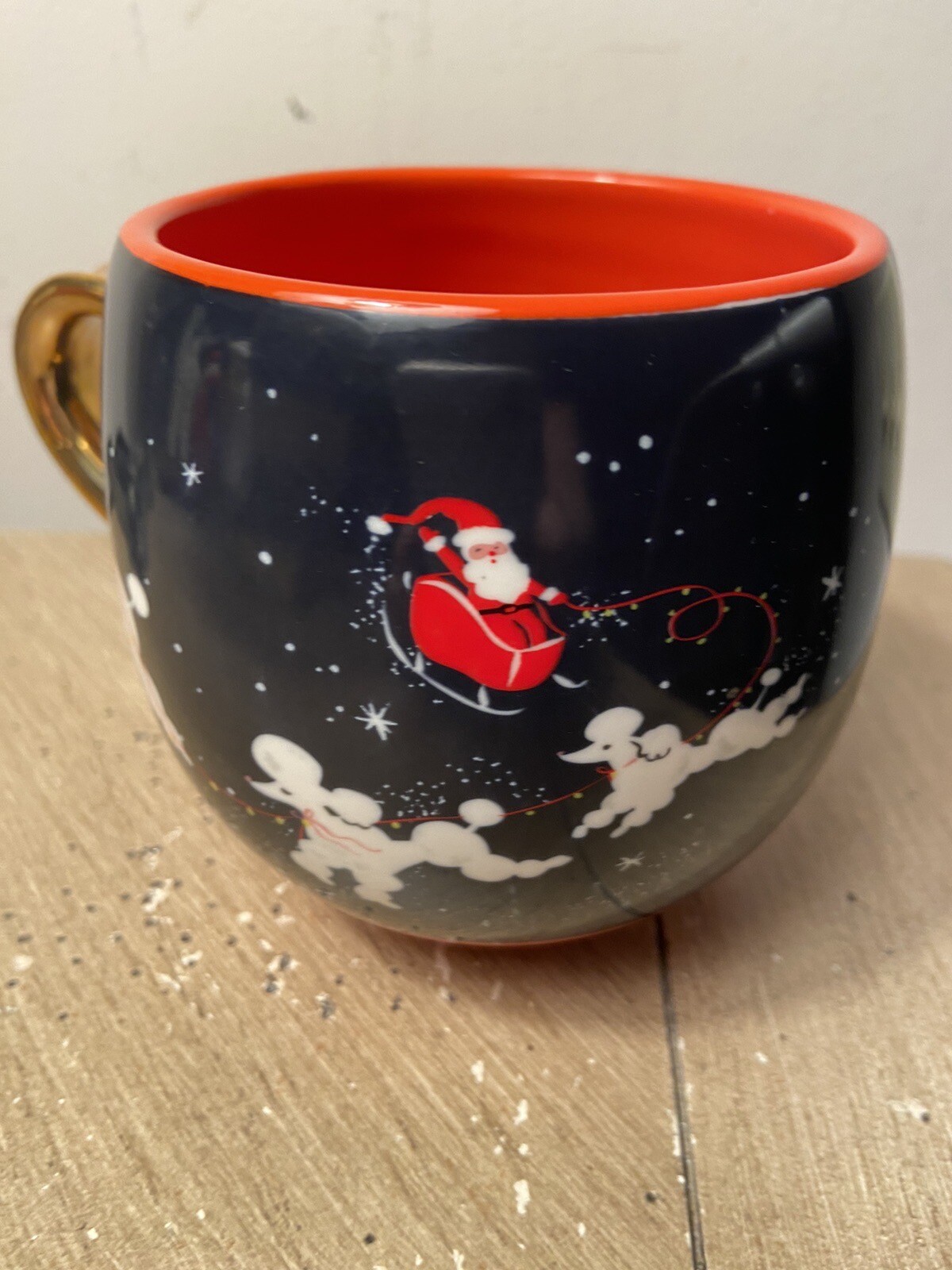 NEW ANTHROPOLOGIE LOUISE PRETZEL DASHING POODLES HOLIDAY CHRISTMAS MUG CUP DOG eBay