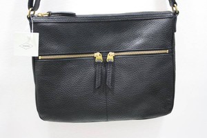large black leather crossbody bag