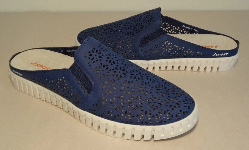 JSport by Jambu Size 8 M FLORAL MULE Navy Slip On Loafers New Women's Shoes