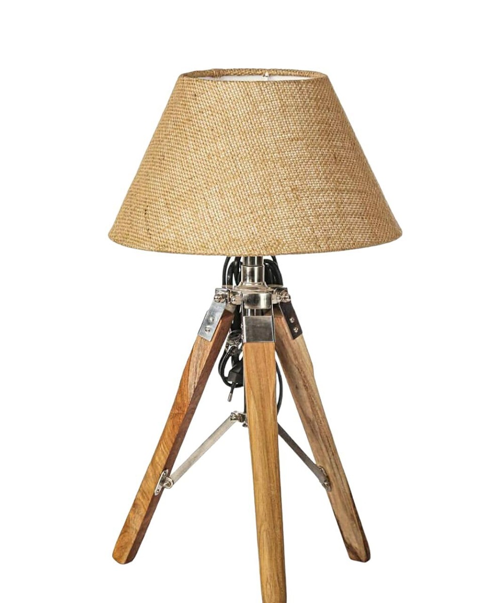 Royal Teak Wooden Tripod Lamp Nautical Modern Desk Lamp For Home Office  Decor