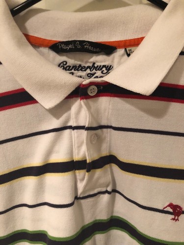 Polo de Rugby Canterbury of New Zealand Logo Kiwi Talla EE. UU. XL Etiqueta Jugada en el Cielo - Imagen 3 de 6